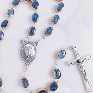 Medjugorje Blue and Gold Rosary
