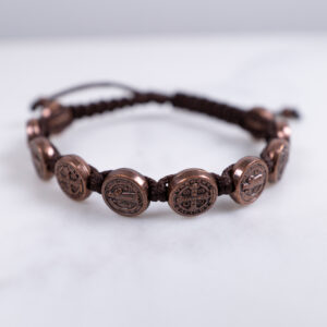 Medjugorje St. Benedict Medal Bracelet - Brown and Bronze